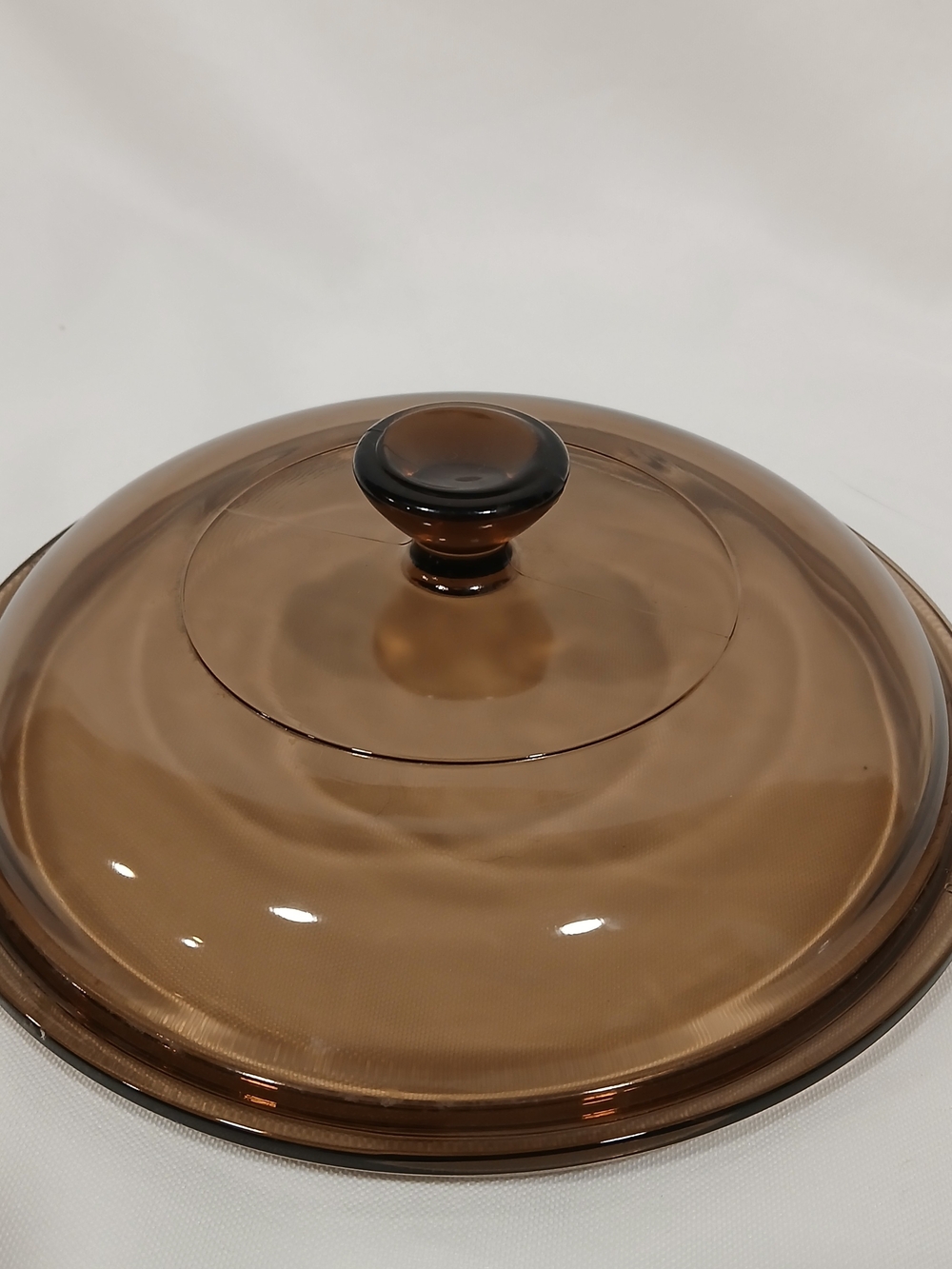 Vintage Pyrex Corning Visions V-1.5-C Brown Amber Glass 7" Replacement Lid Round